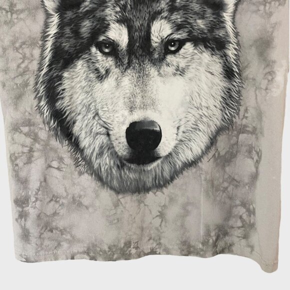 Liquid Blue Gray Tie-dye Wolf T-Shirt Men's Size Large Short-Sleeve Graphic Tee - Picture 6 of 11